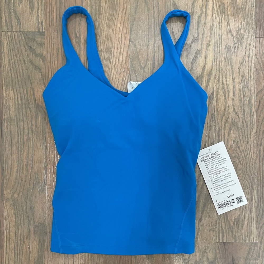 NWT Align waist length tank in Poolside